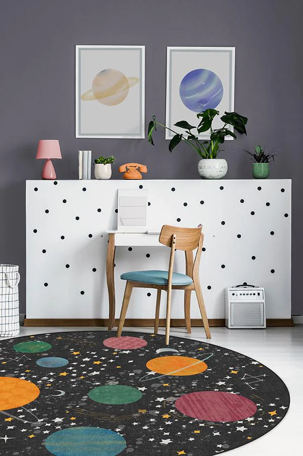 Outer Space Black Flatwoven Rug
