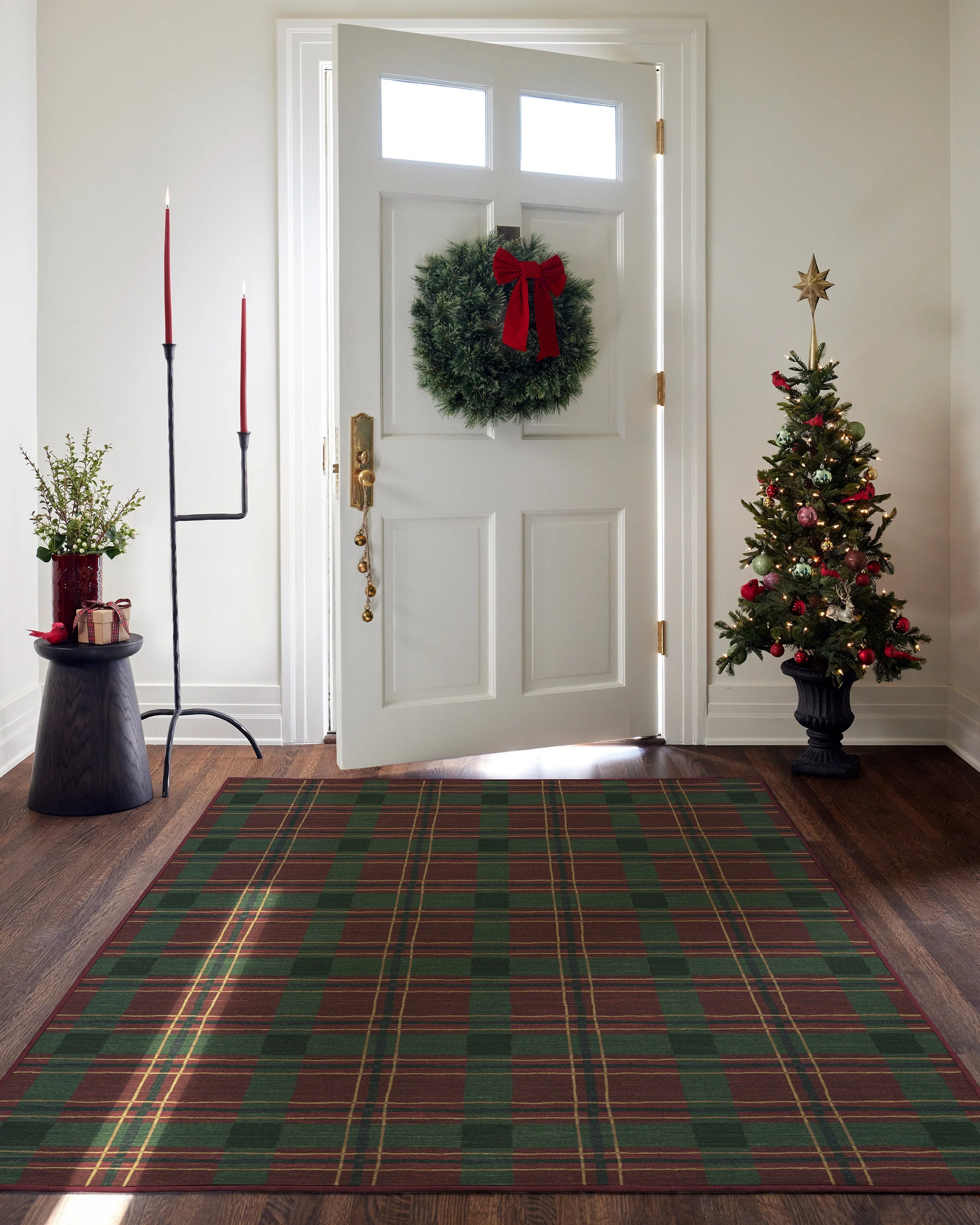 Piper Plaid Burgundy & Green Flatwoven Rug