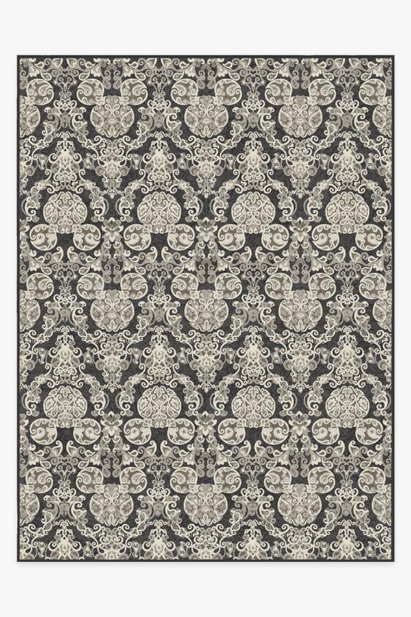Mickey Damask Charcoal Flatwoven Rug