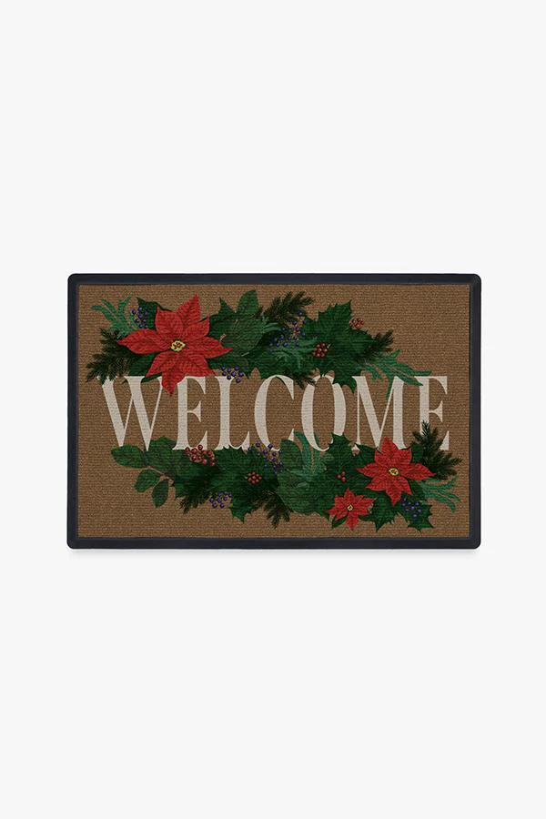 Poinsettia Greeting Doormat