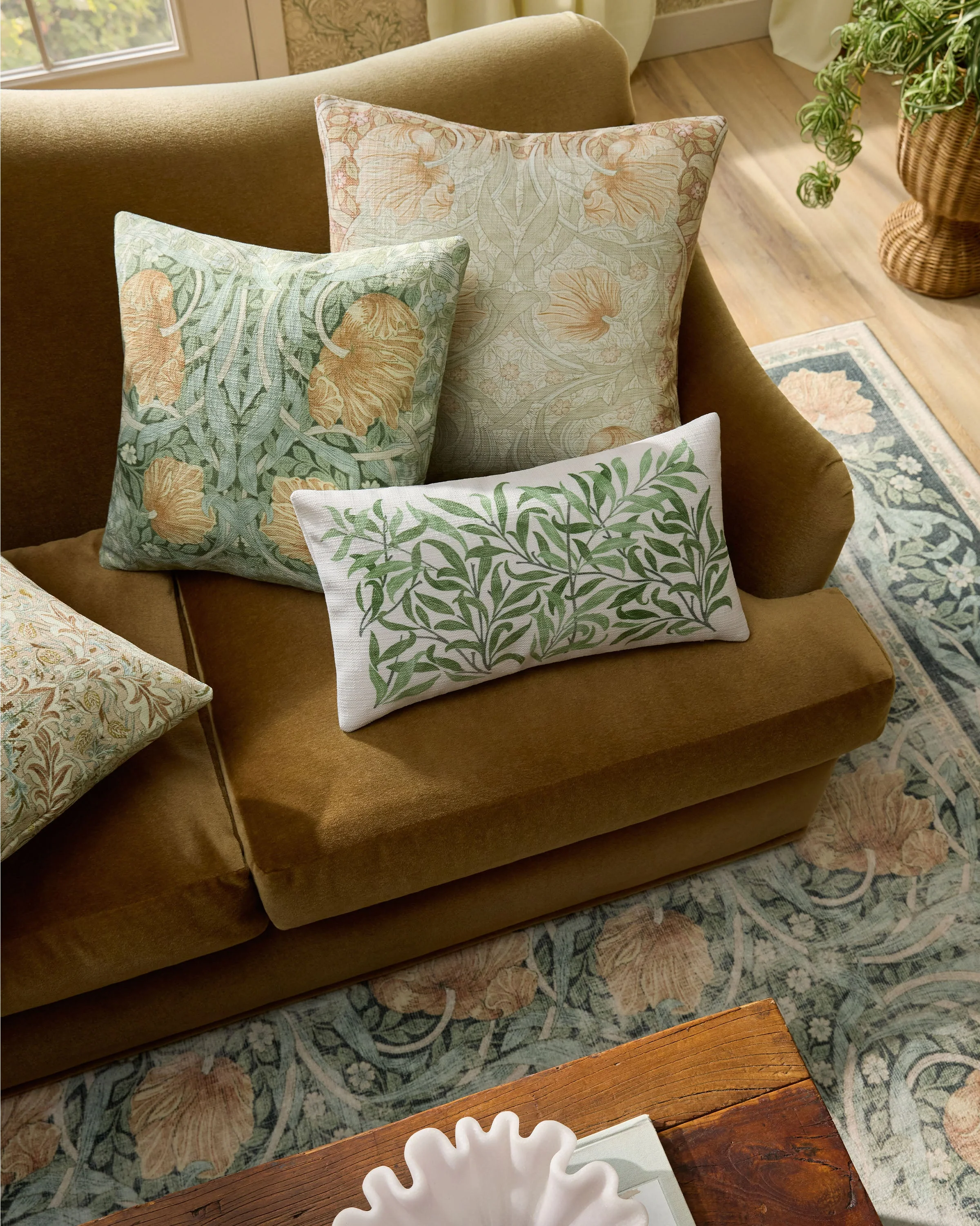 Pimpernel Vintage Blush Woven Throw Pillow by Morris & Co.