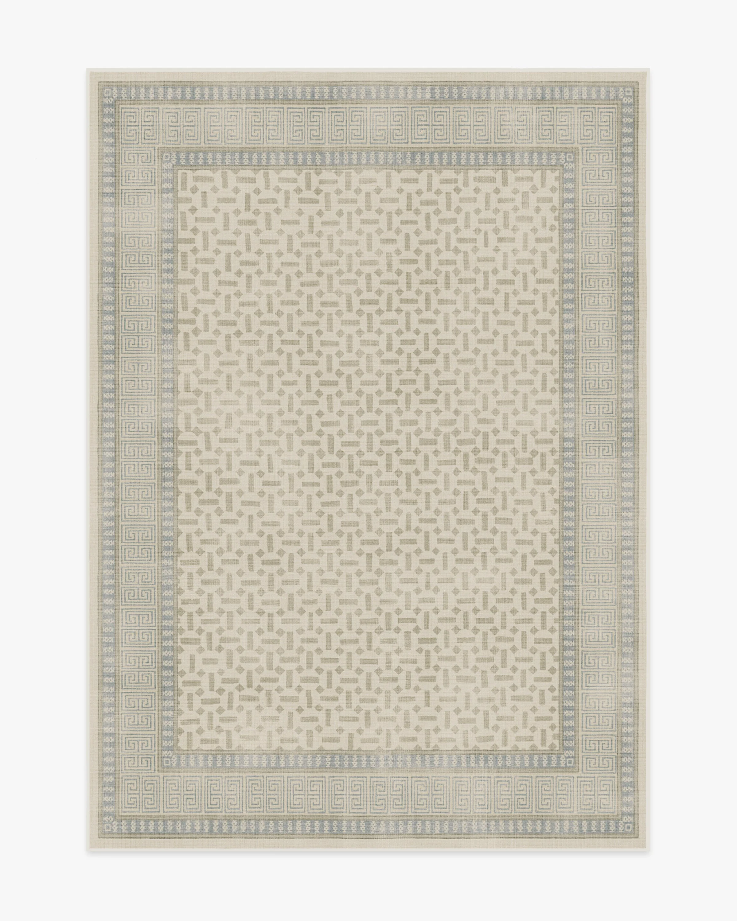 Kairos Ivory & Blue Flatwoven Rug