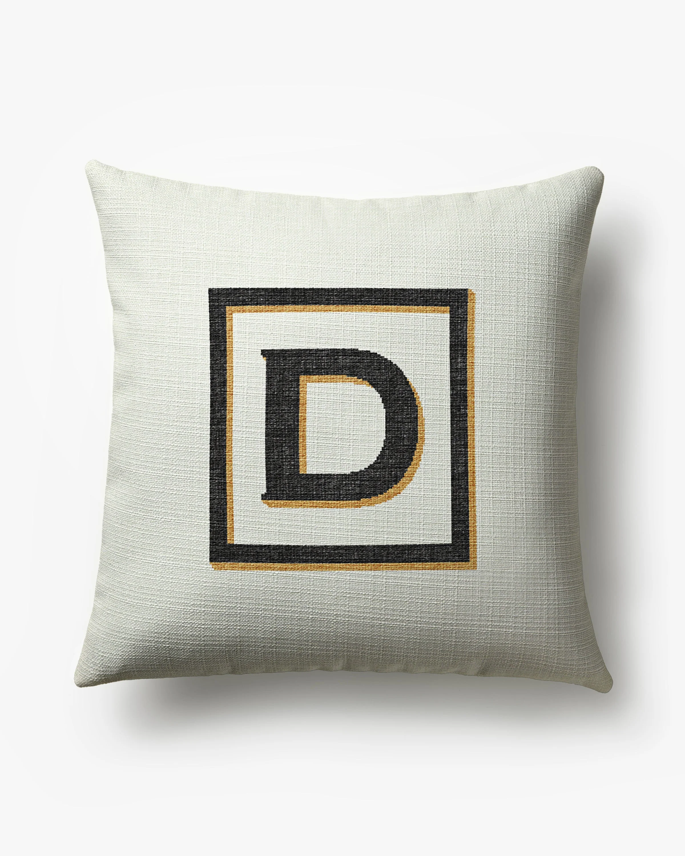 Classic Monogram Ivory Woven Throw Pillow, 20x20 by Jonathan Adler