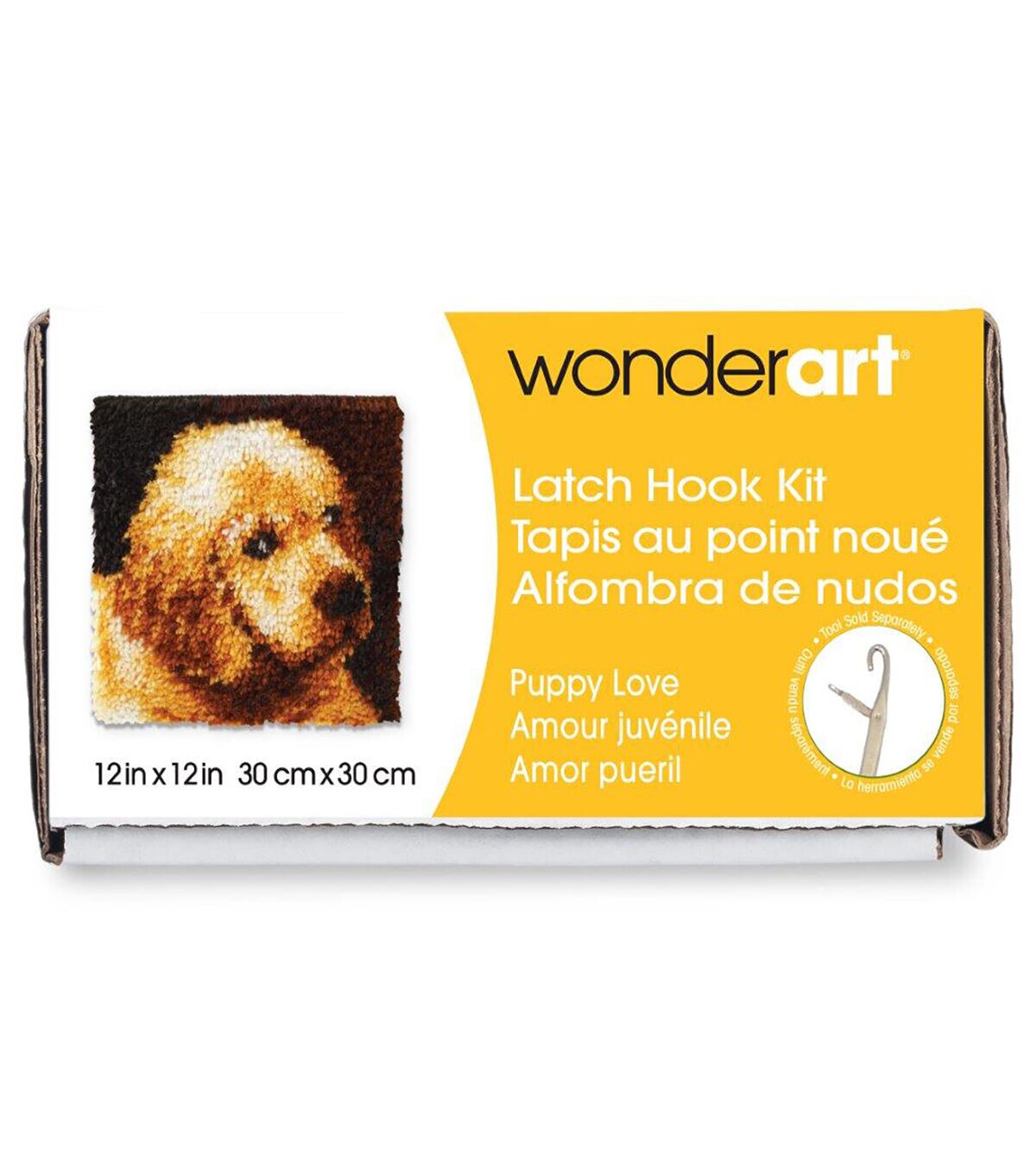 Wonderart Latch Hook Kit 12X12 Puppy Love