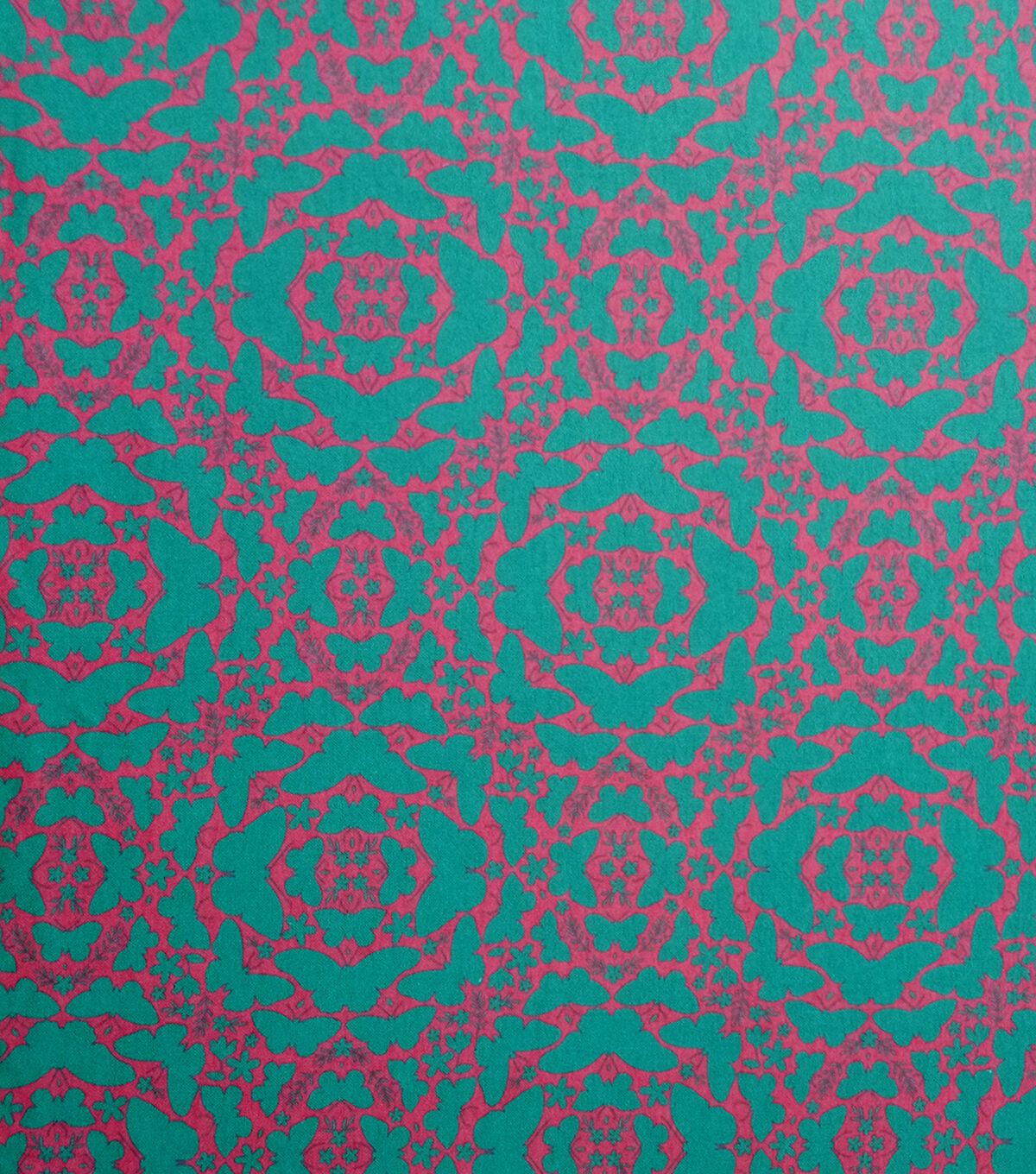 Pink & Blue Mirrored Butterflies Super Snuggle Flannel Fabric