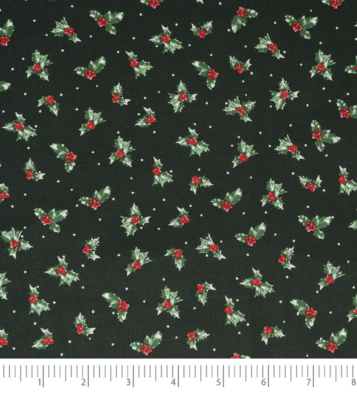 Singer 18 x 21 Holly on Green Christmas Cotton Fabric Quarter 1pc