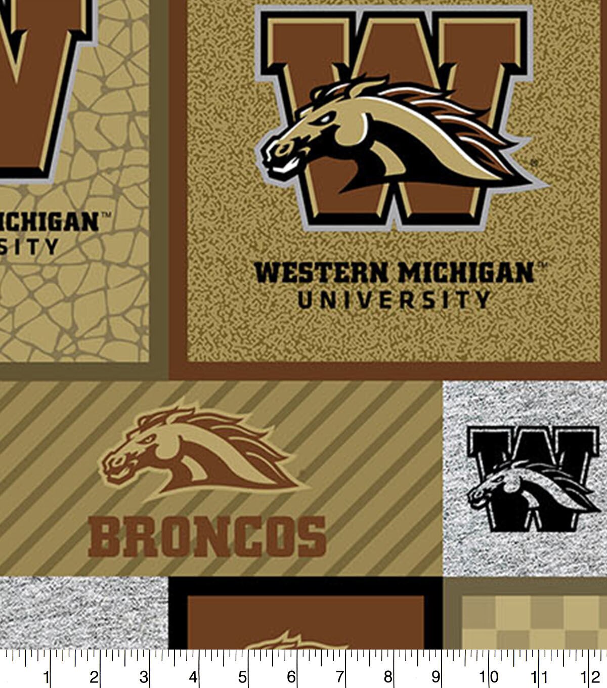 Western Michigan University Broncos Fleece Fabric College Patch