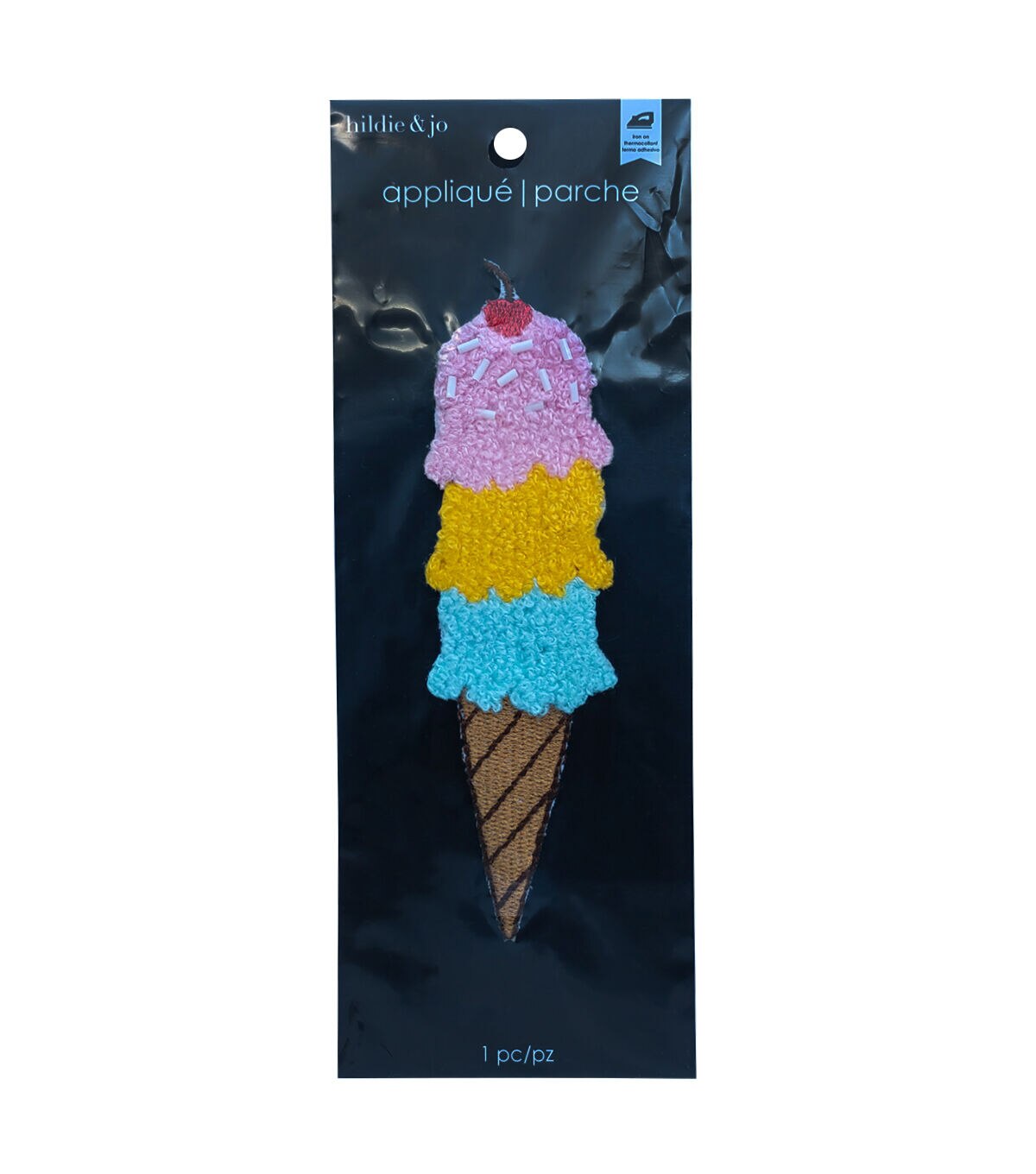5.5 Chenille Ice Cream Cone Applique by hildie & jo