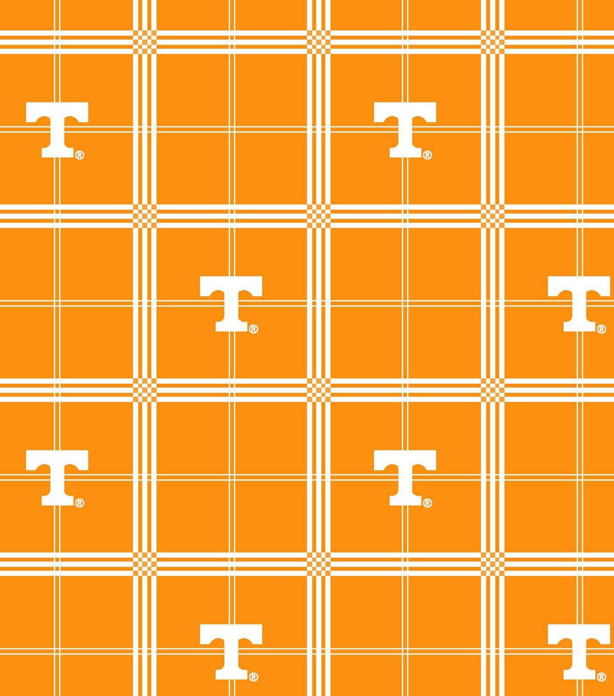 University of Tennessee Volunteers Flannel Fabric 42 Plaid