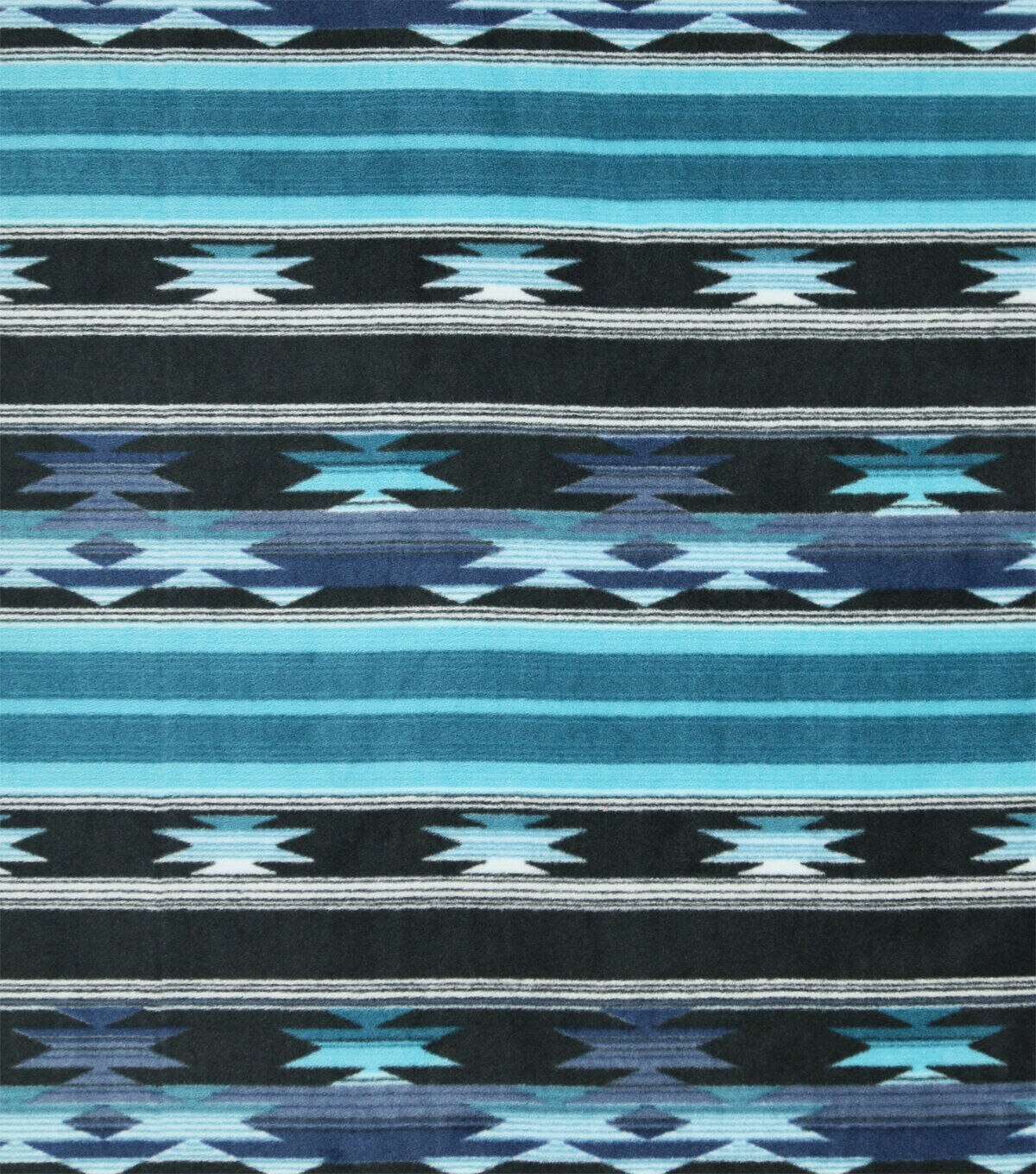 Blue Aztec Luxe Fleece Fabric