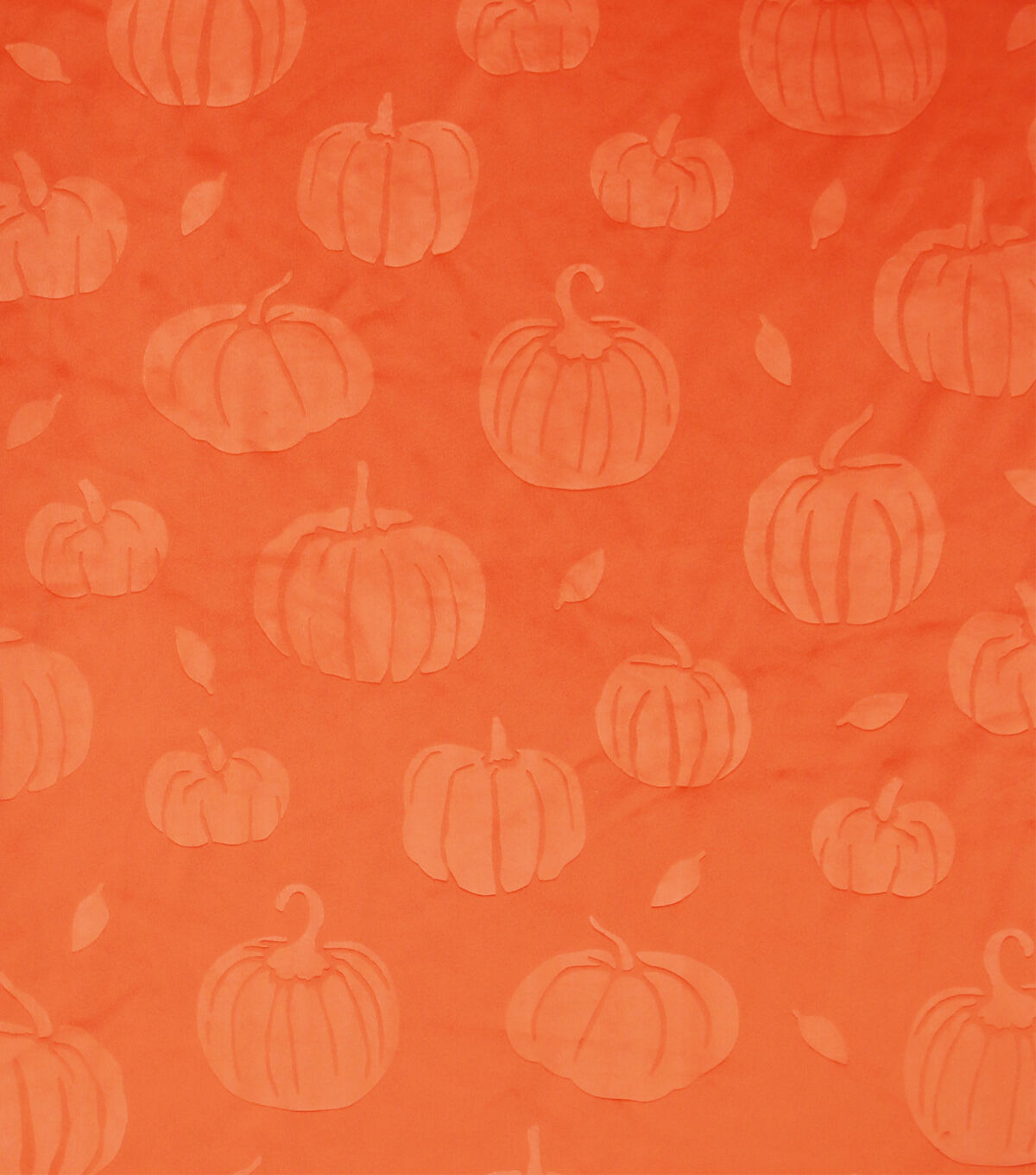 Orange Pumpkin Embossed Soft & Minky Fabric