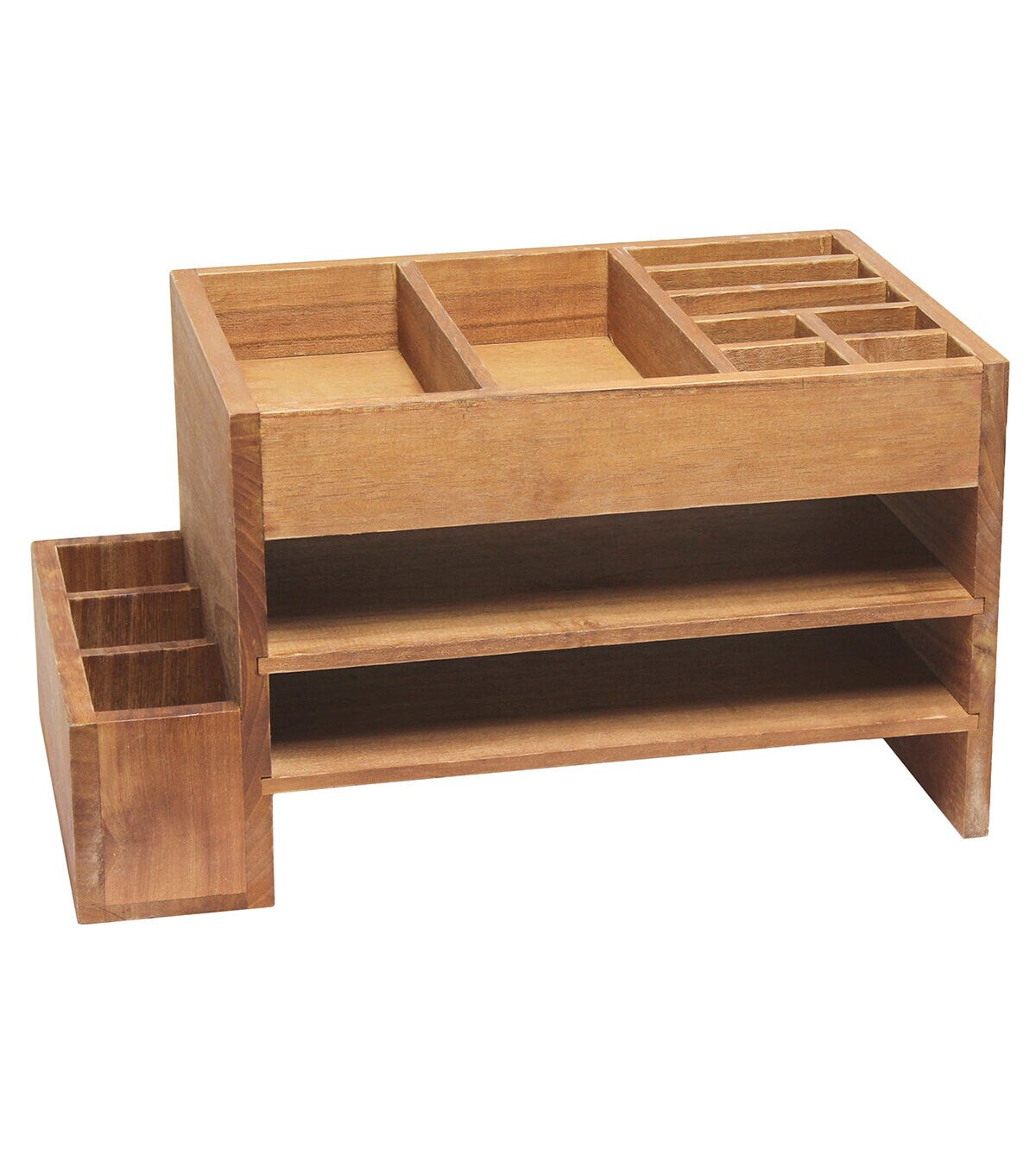 All The Rages Home Office Tiered Desk Organizer Natural Wood