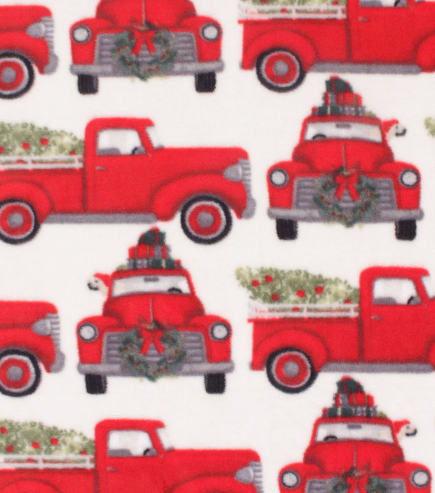 Dogs in Red Trucks Anti Pill Fleece Fabric