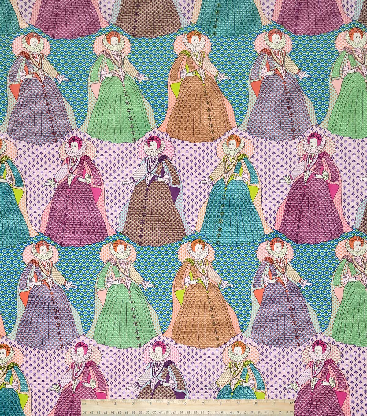 Alexander Henry The Queen on Blue Premium Cotton Fabric