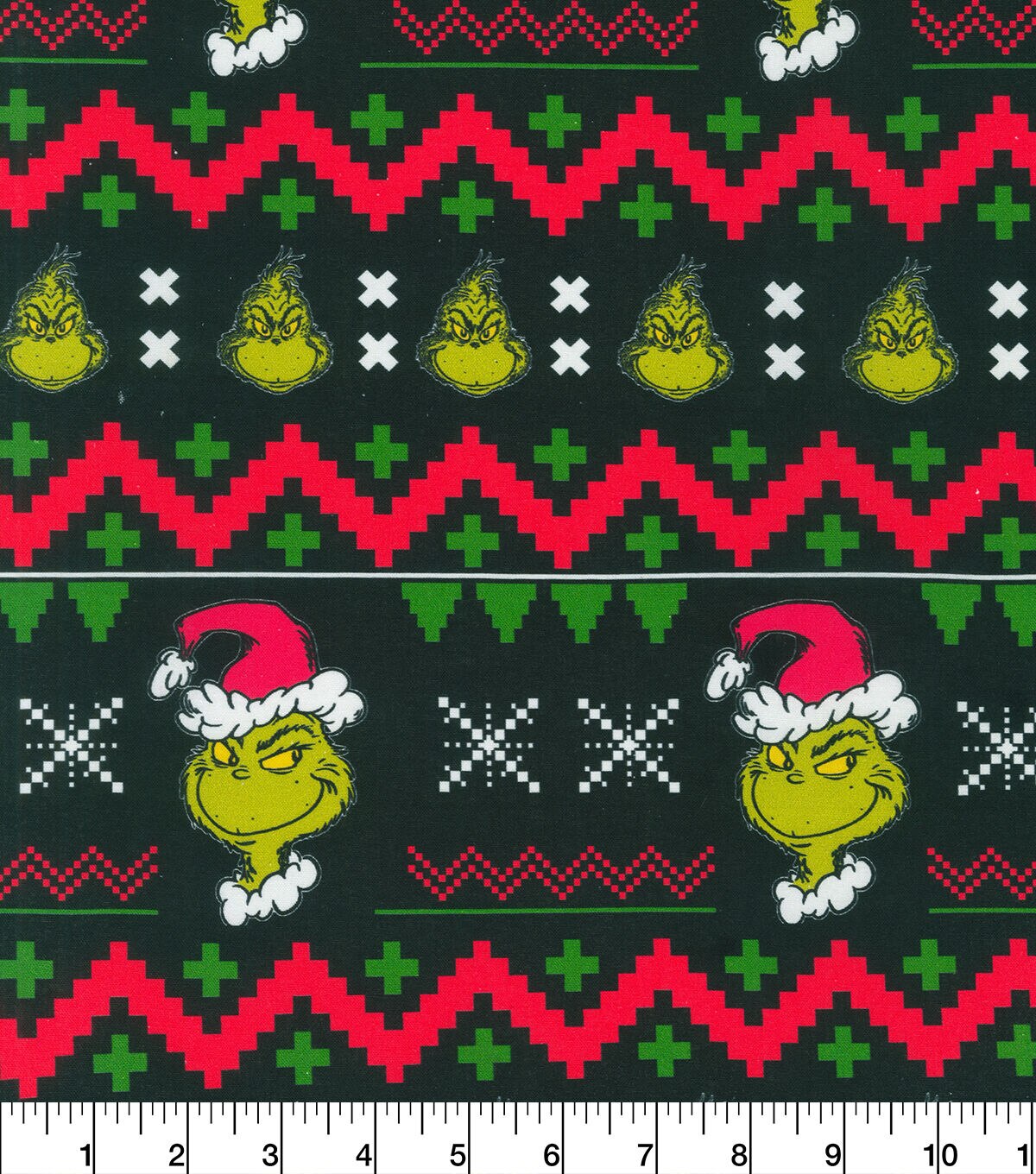 Grinch Ugly Sweater Christmas Cotton Fabric