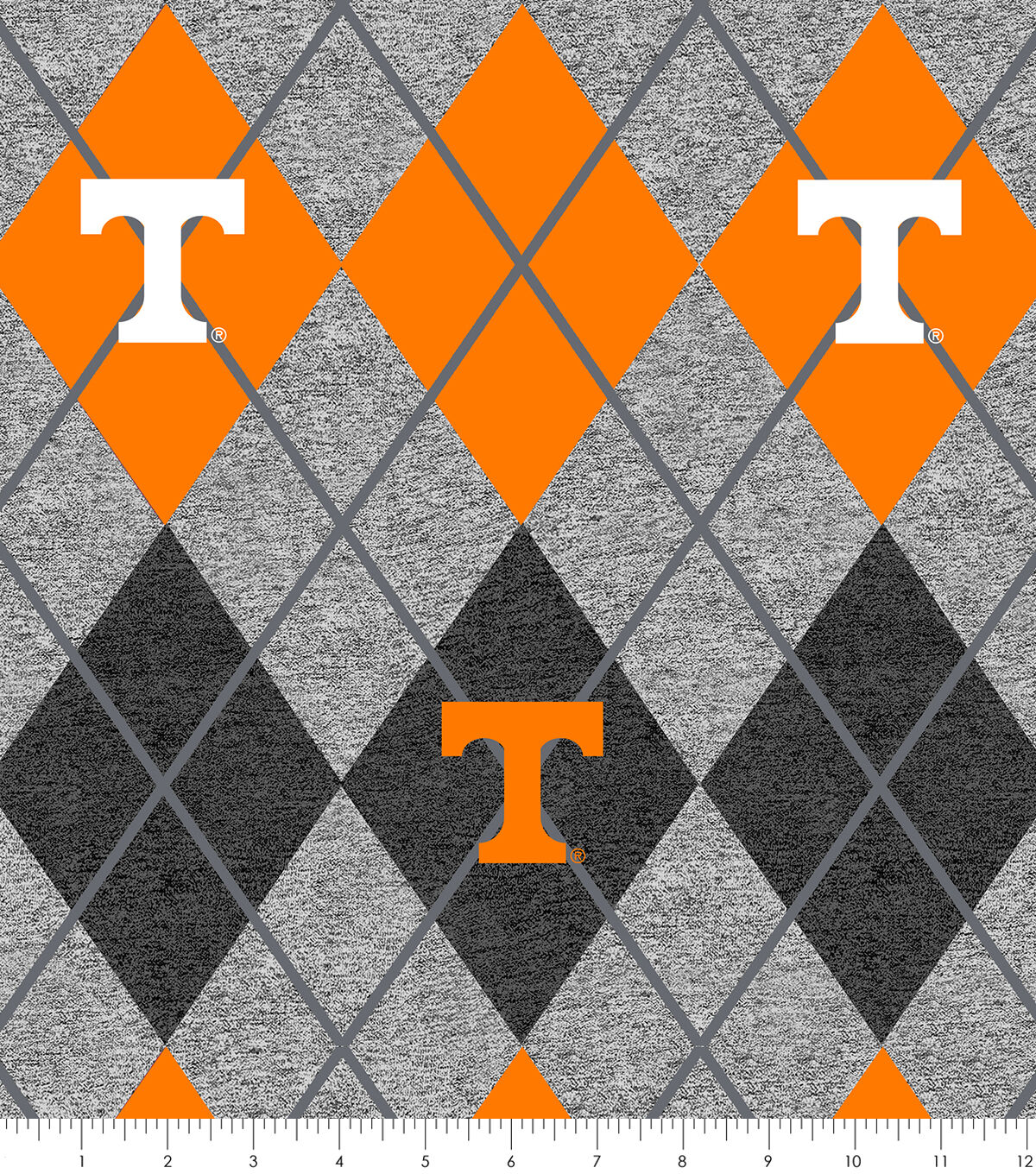 University of Tennessee Fleece Fabric Heather Argyle