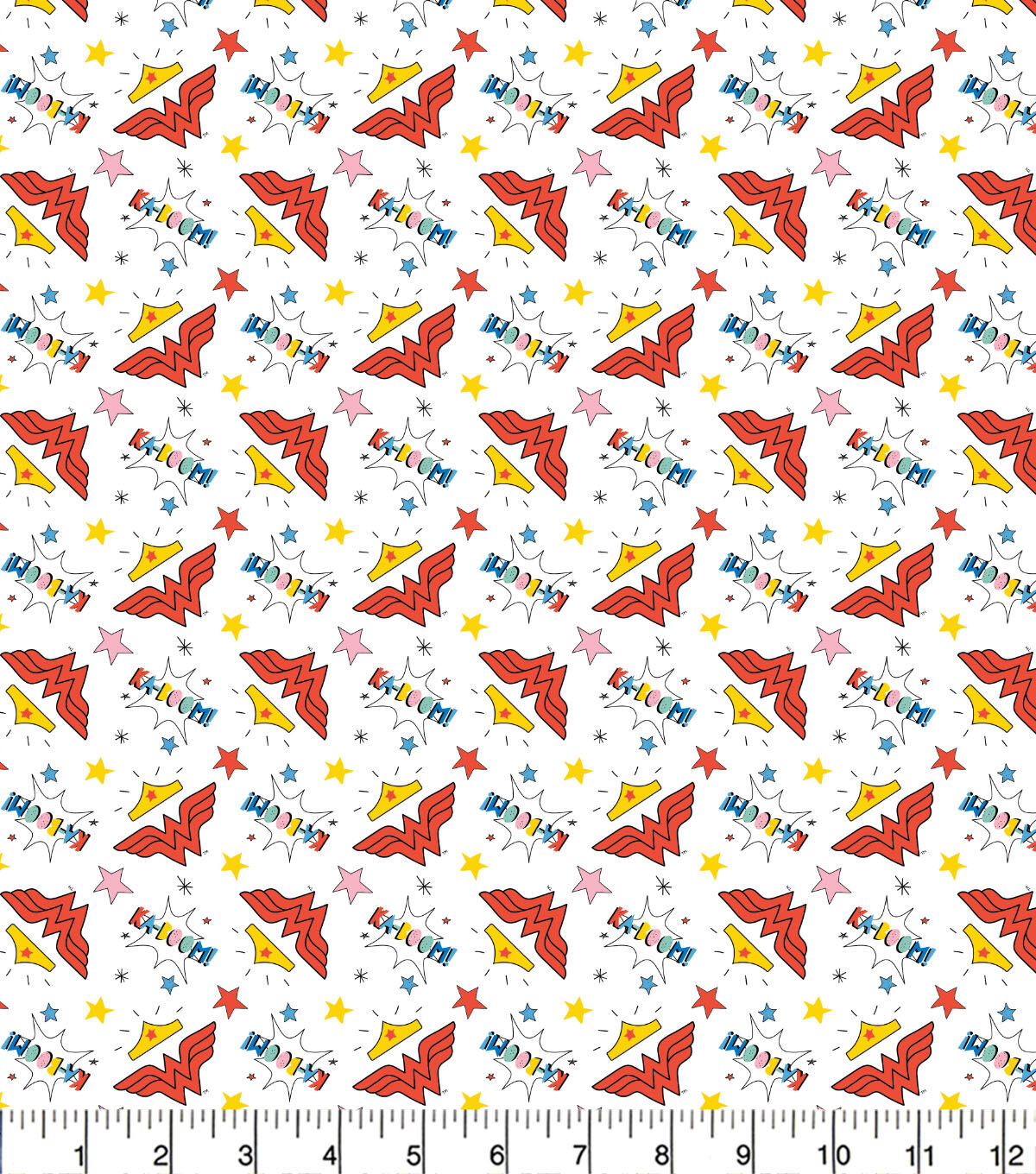Wonder Woman Tossed Doodle Cotton Fabric