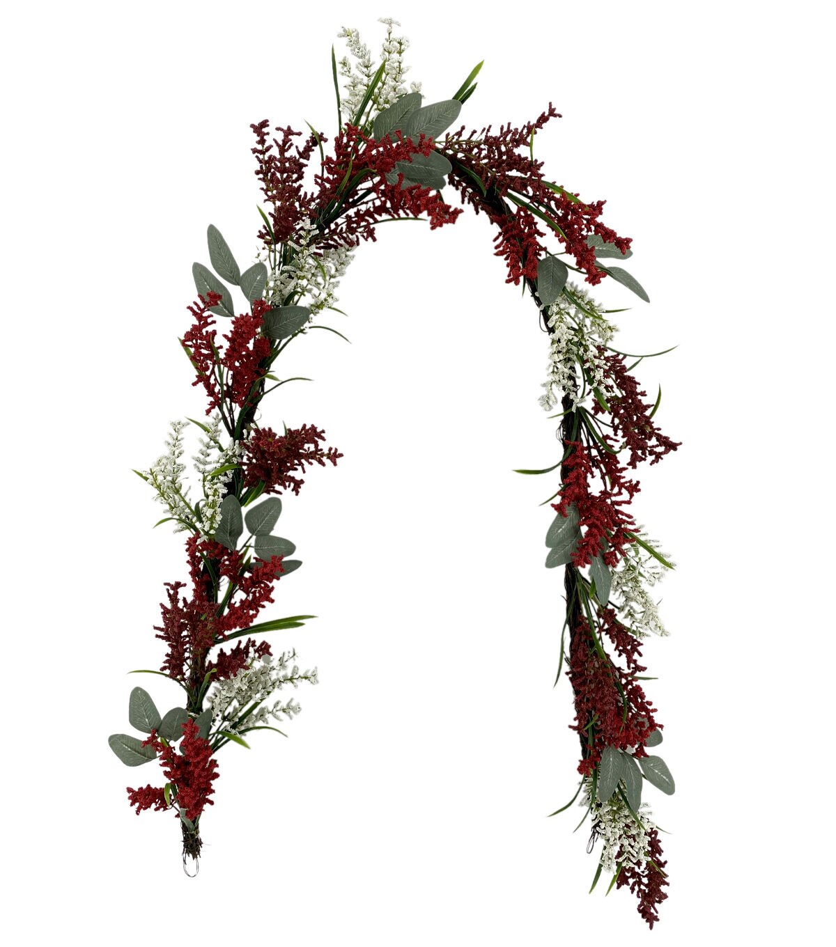 Holiday Red & Cream Berry Matching Wreath & Garland