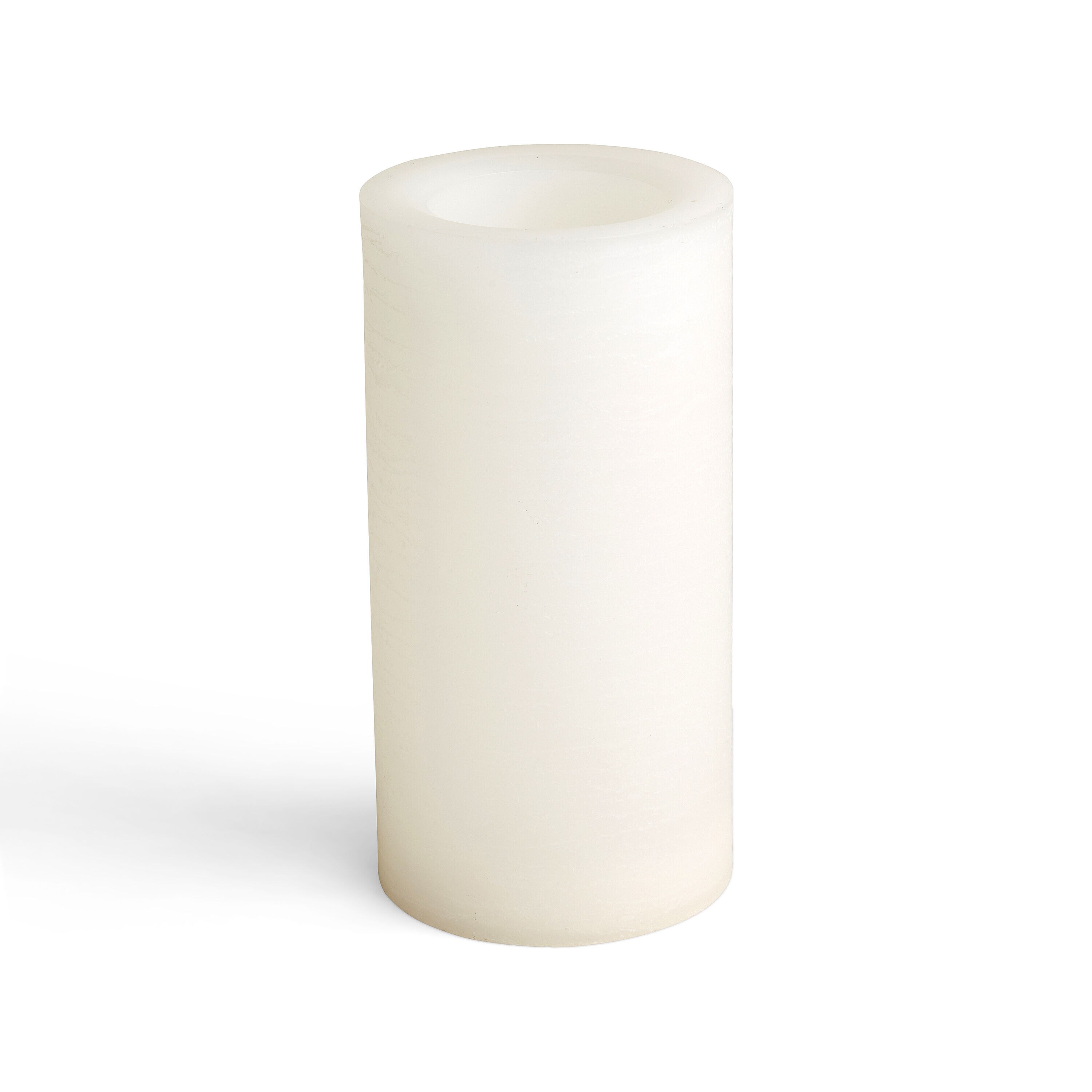 Flameless 4x 8 LED Rustic White Pillar Candle