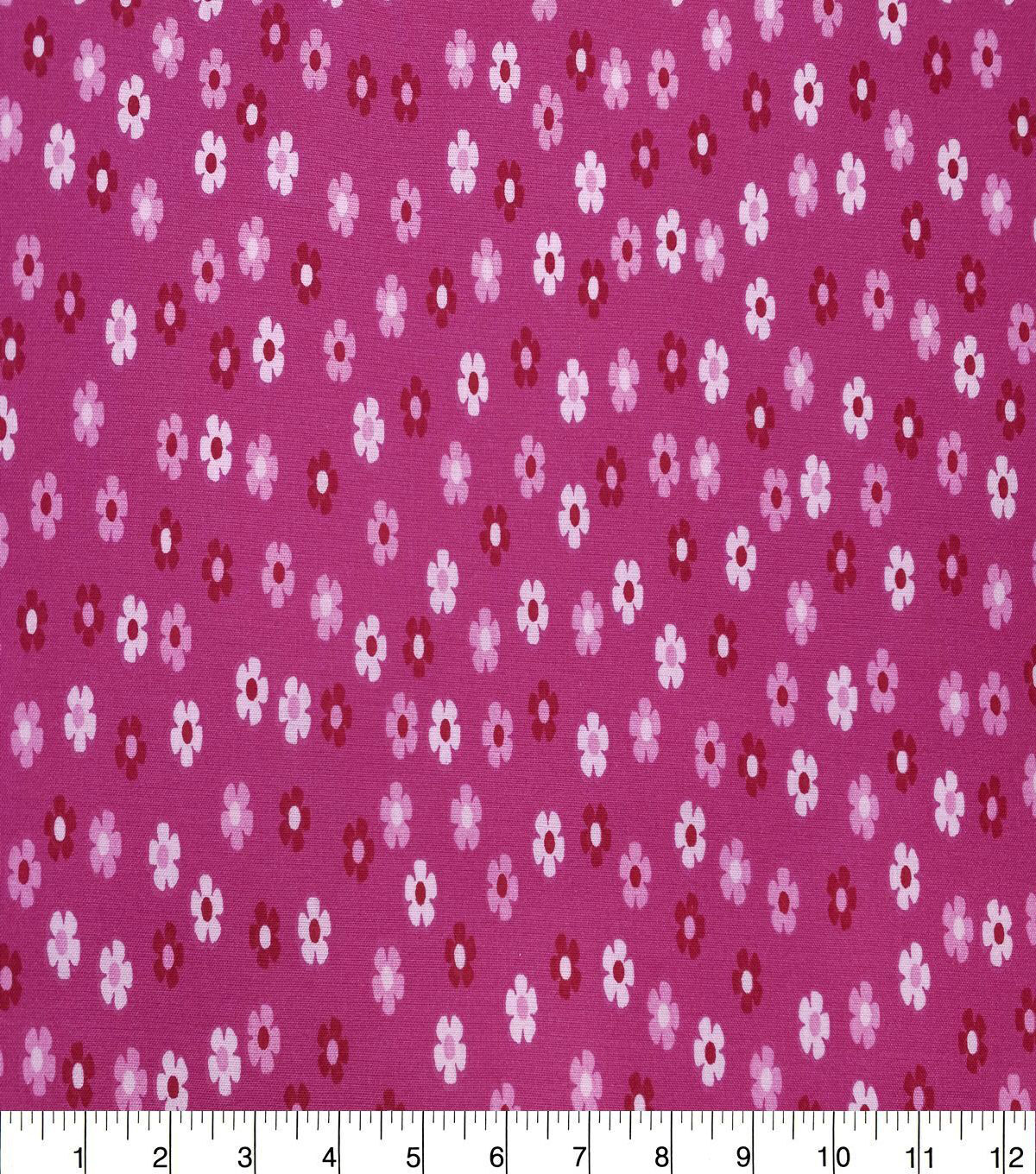 Ditsy Floral on Dark Pink Quilt Cotton Fabric by Quilter's Showcase