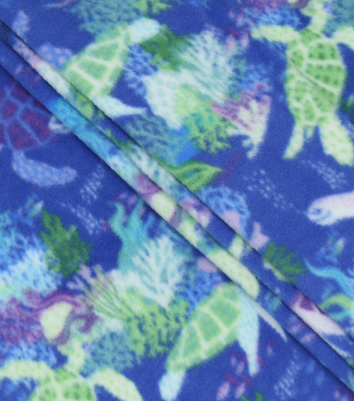 Swimming Turtles on Blue Anti Pill Fleece Fabric