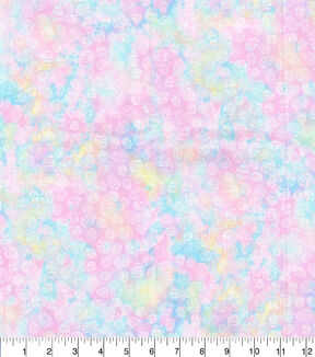 Pastel Tie Dye Eggs Easter Cotton Fabric