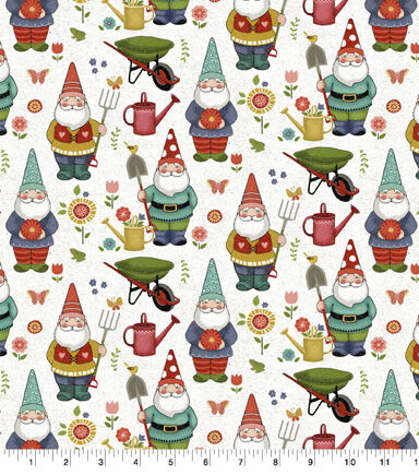 Springs Creative Garden Gnomes Cotton Fabric