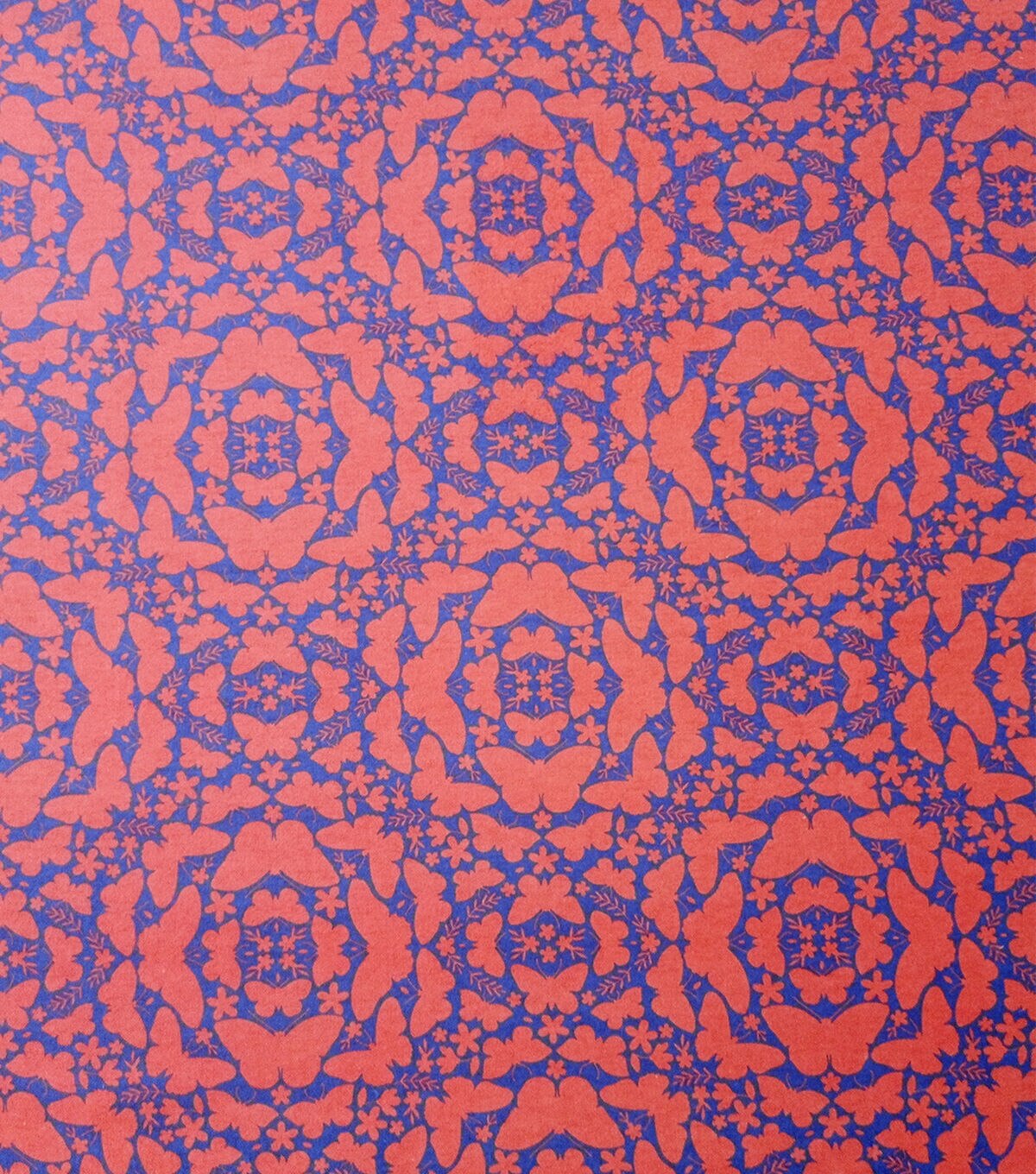 Orange & Blue Mirrored Butterflies Super Snuggle Flannel Fabric