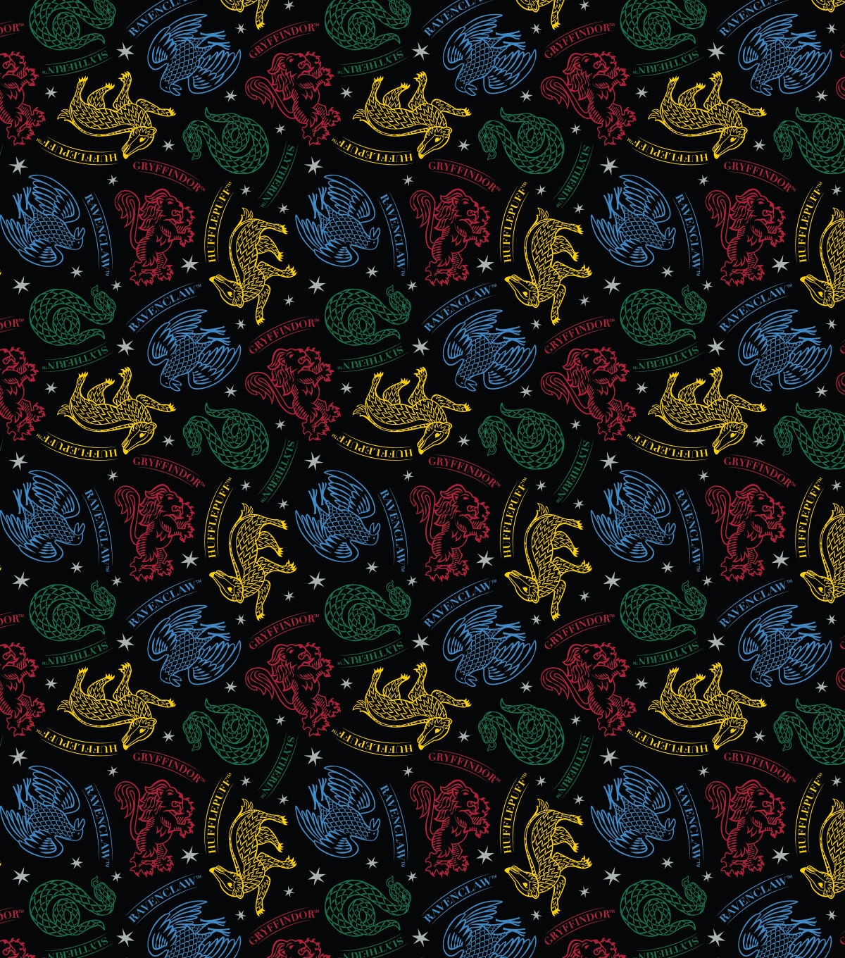 Harry Potter Mystical Houses Cotton Fabric