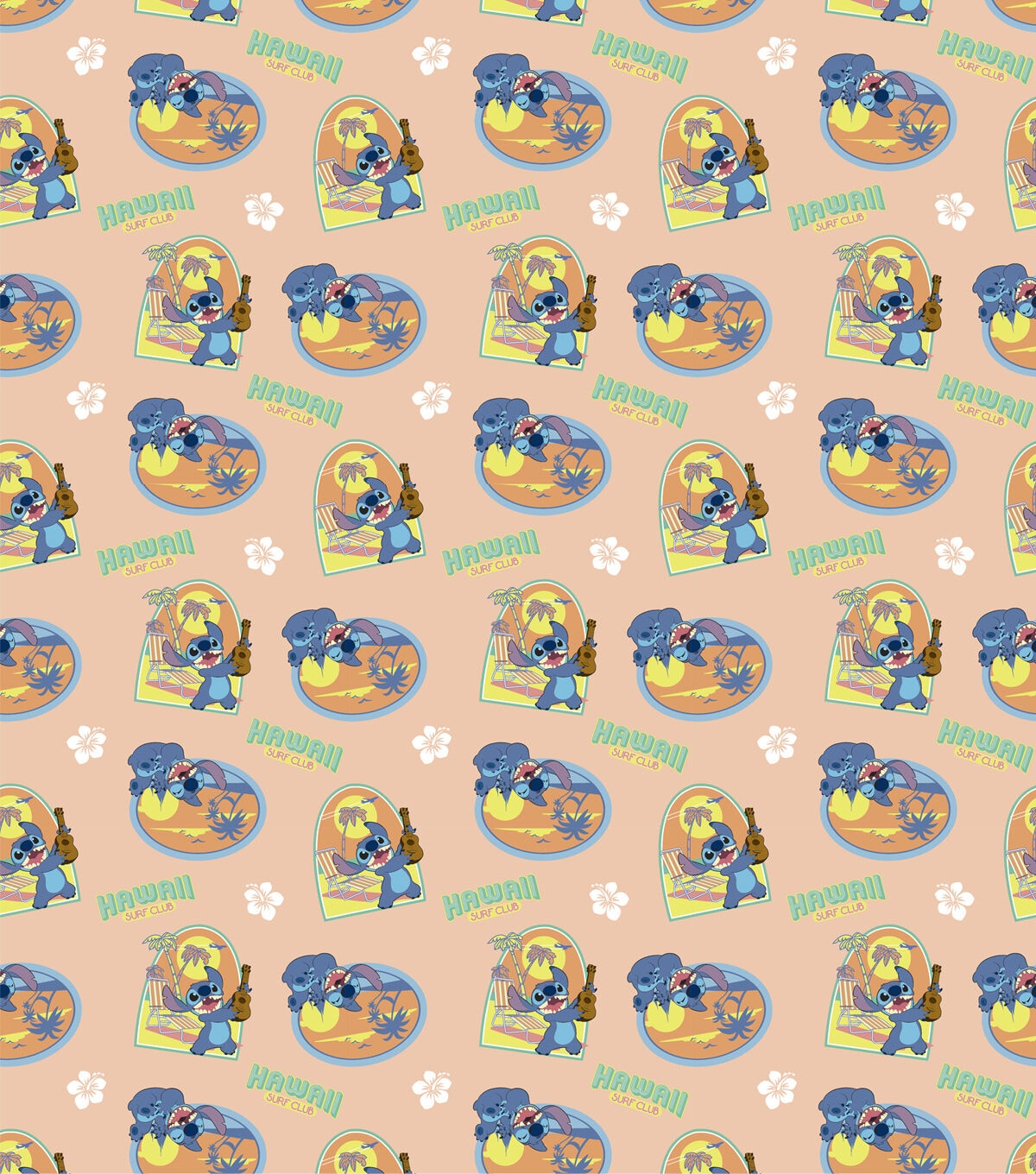 Lilo Stitch Hawaii Surf Cotton Knit Fabric