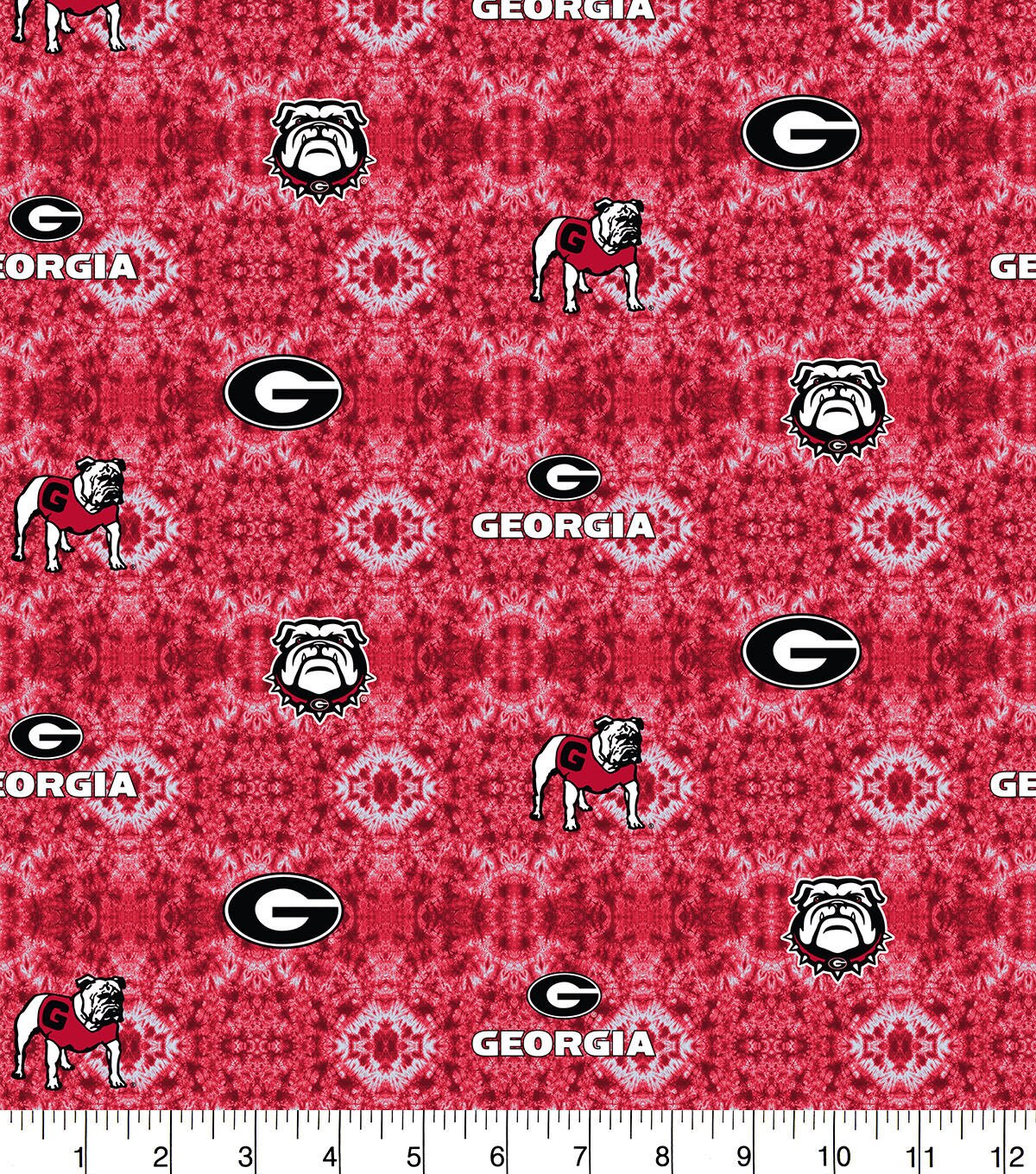 University of Georgia Bulldogs Flannel Fabric Tie Dye