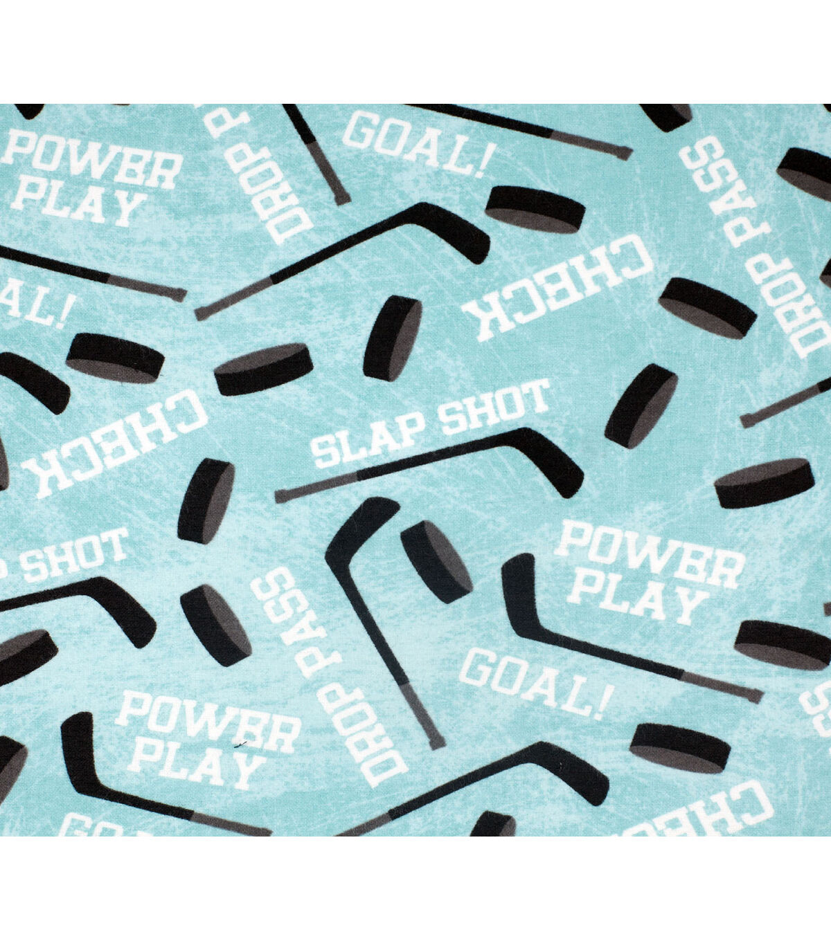 Hockey All Over Super Snuggle Flannel Fabric