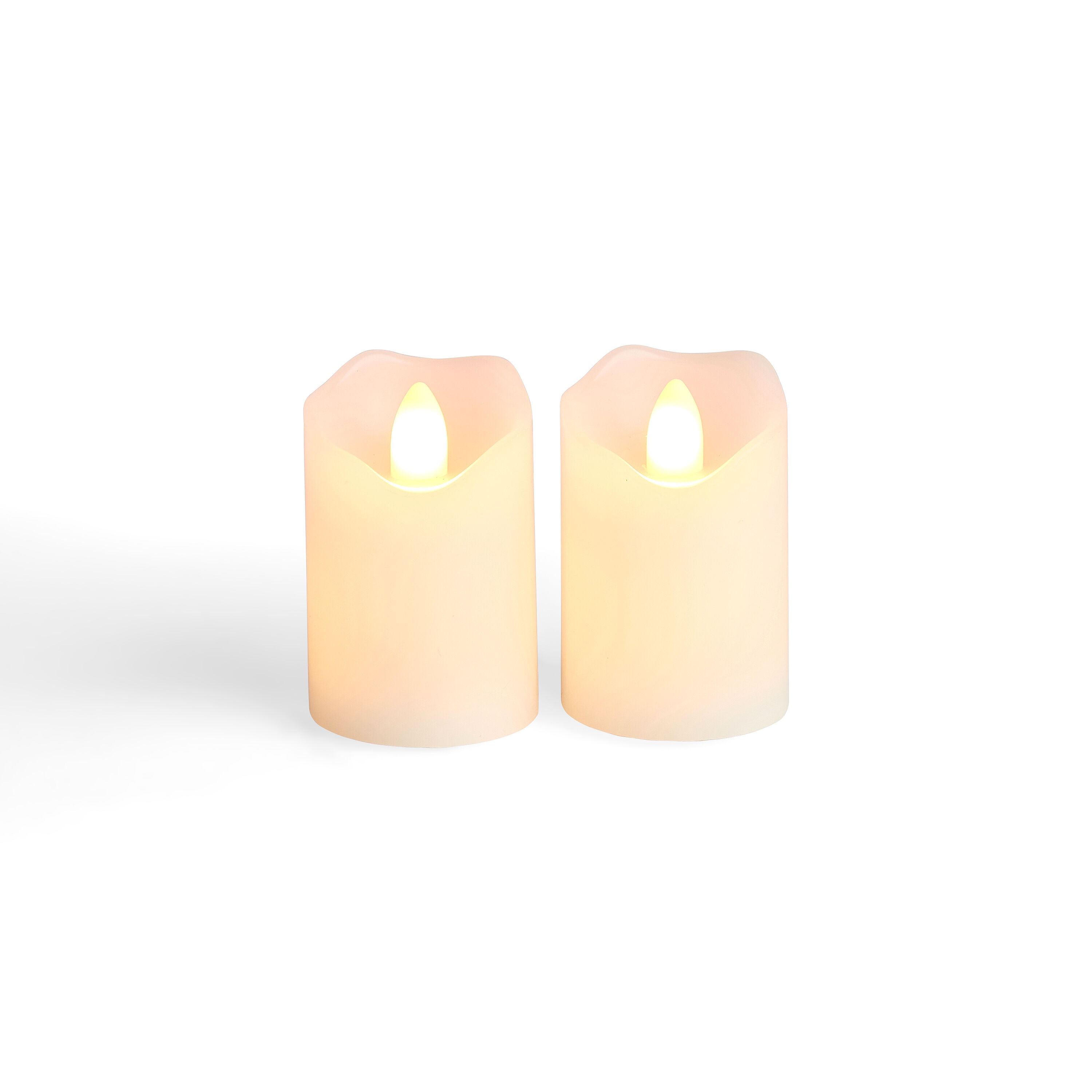 2 x 3 LED White Wave Edge Pillar Candles 2pk by Hudson 43