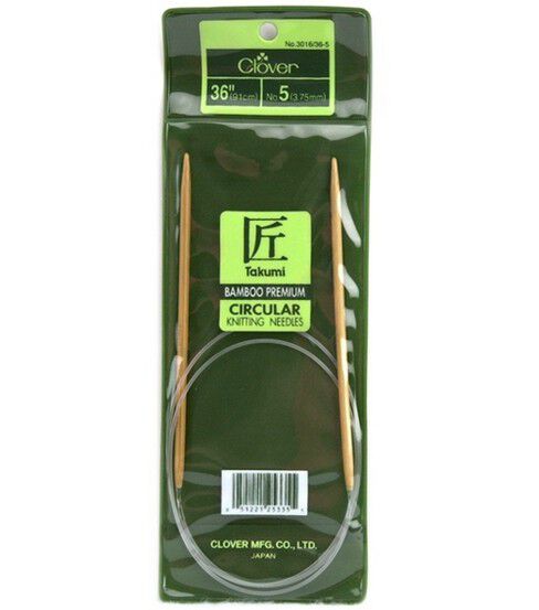 Clover 36 Bamboo Size 5 Circular Knitting Needle Set