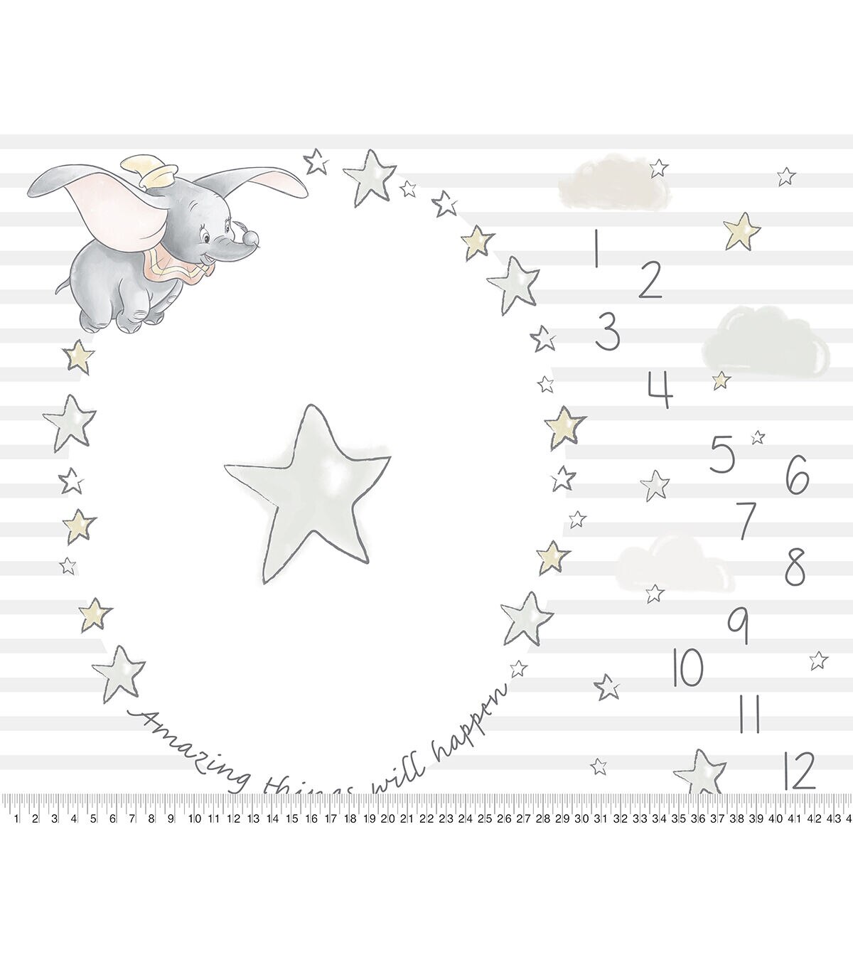 Disney Dumbo Cotton Panel Stars Milestone