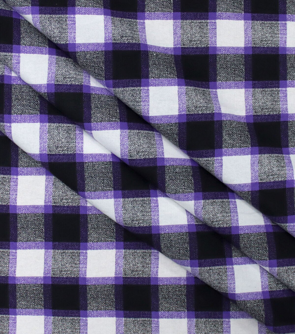 Purple Black Textured Check Super Snuggle Flannel Fabric