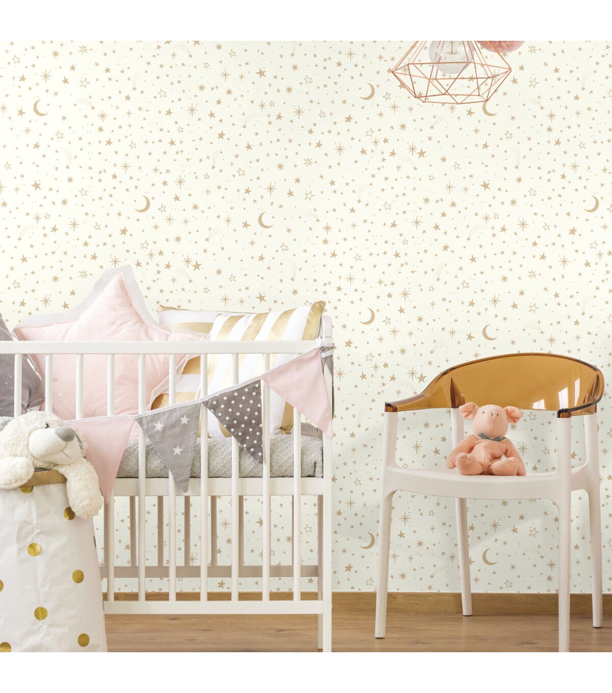 RoomMates Wallpaper Gold Twinkle Little Star