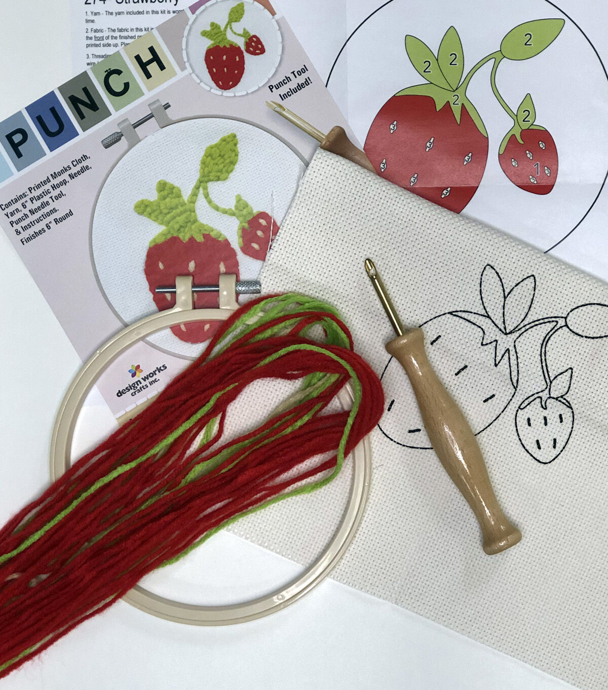Design Works 6 Strawberry Punch Needle Kit