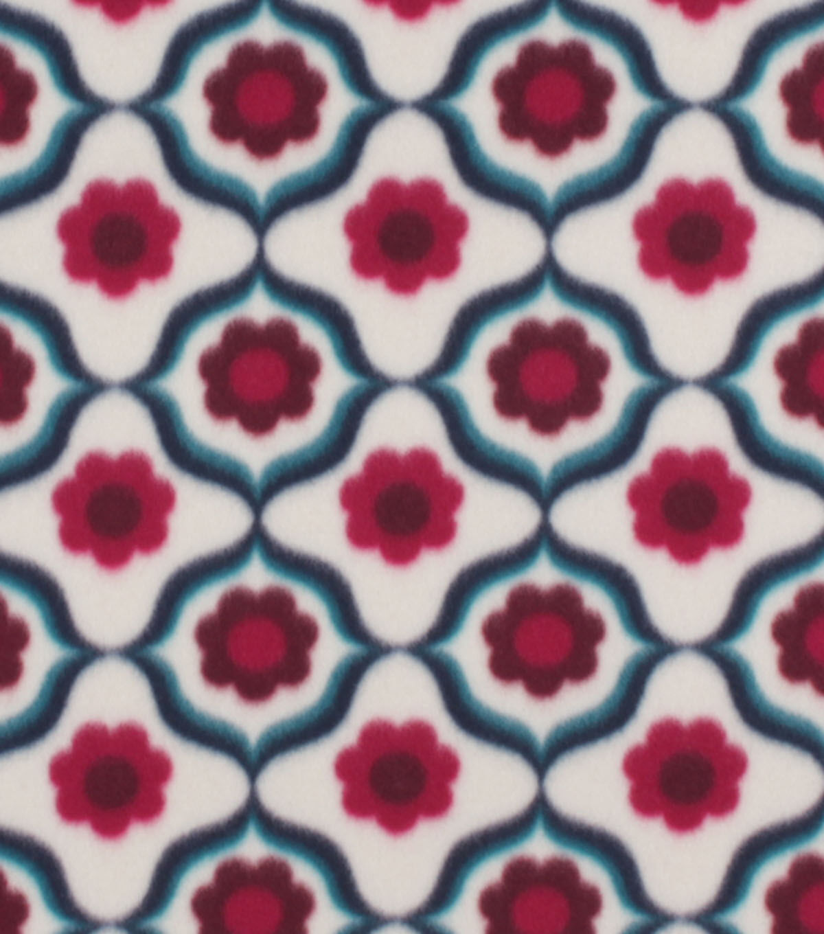 Geometric With Daisies Blizzard Fleece Fabric