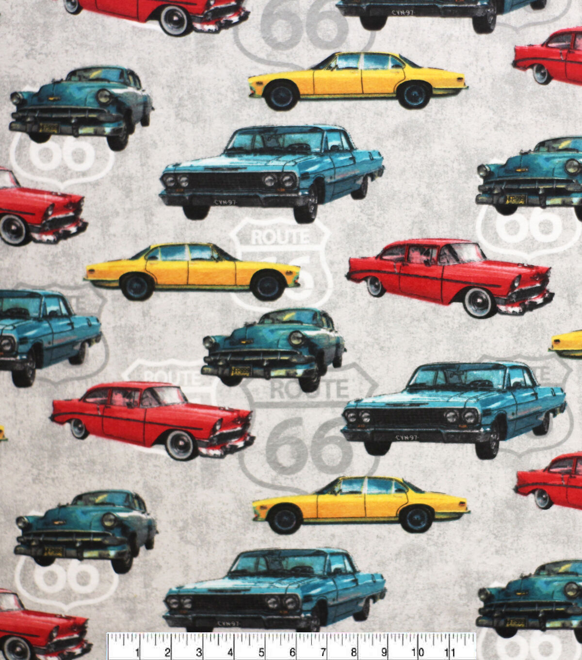 Old Cars Super Snuggle Flannel Fabric