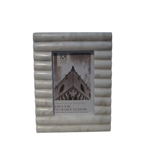 4 x 6 White Rippled Marble Tabletop Picture Frame by Place & Time