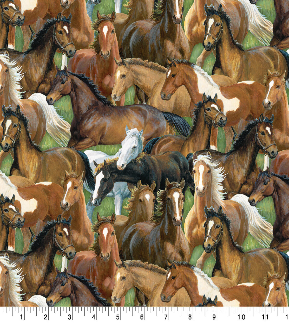 Sweetwater Bridge Horses Novelty Cotton Fabric