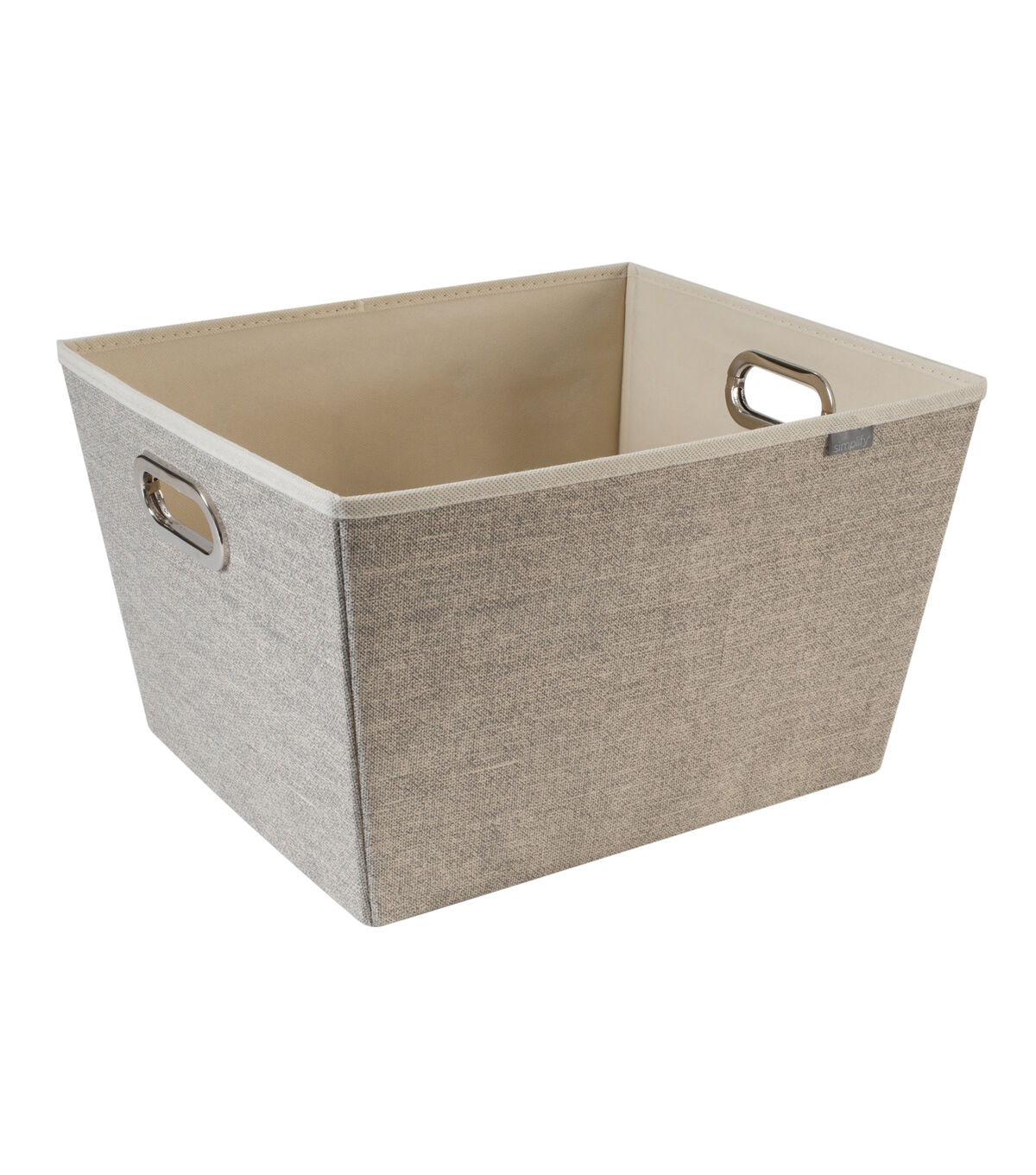 Simplify 17 Faux Jute Grommet Storage Bin With Handles