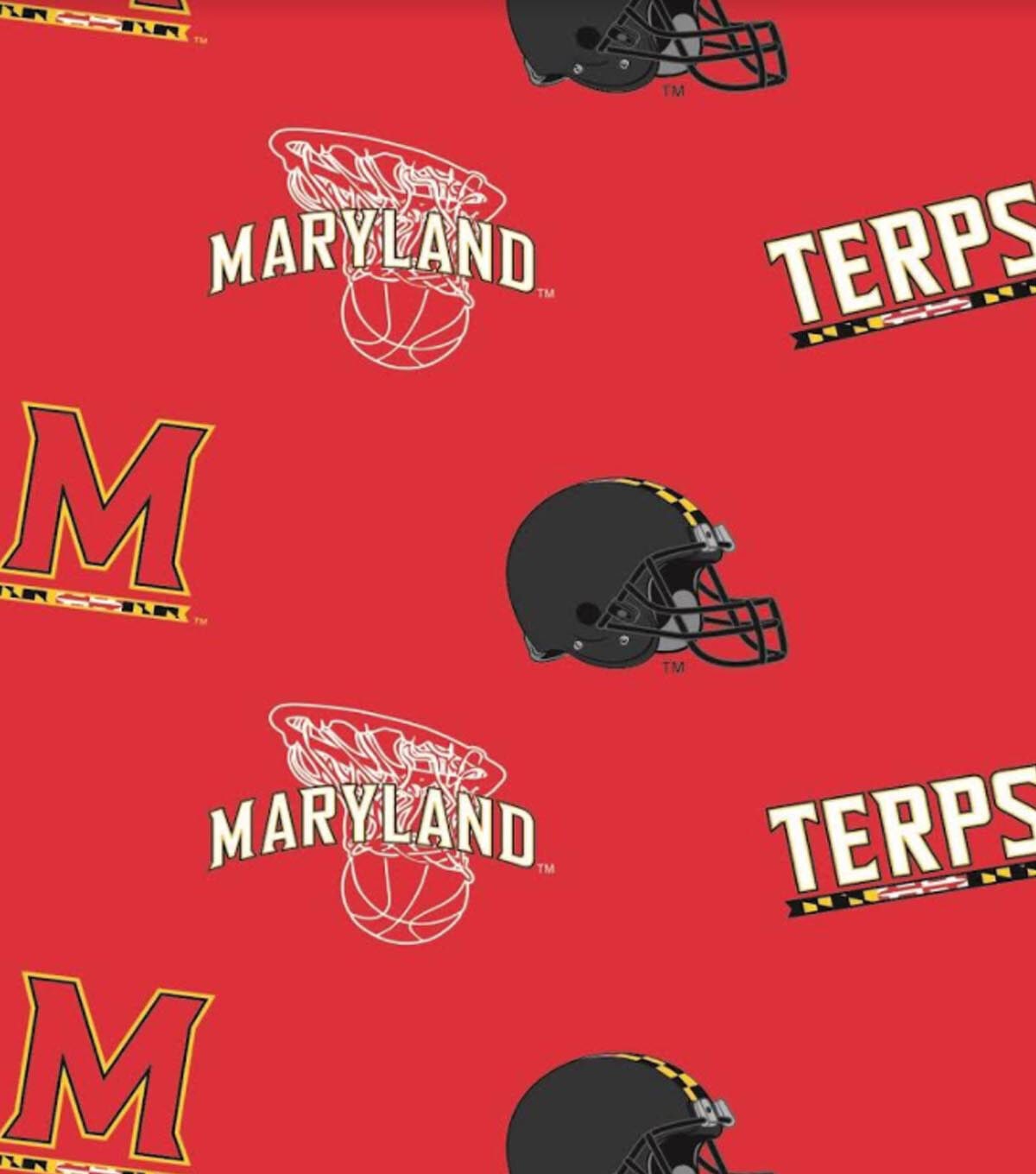University of Maryland Terrapins Fleece Fabric Allover