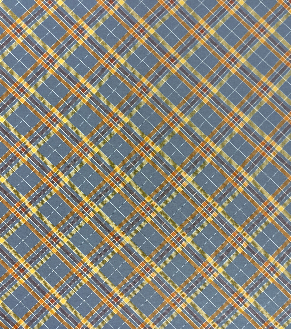 Fall Blue Olaid Bias Super Snuggle Flannel Fabric