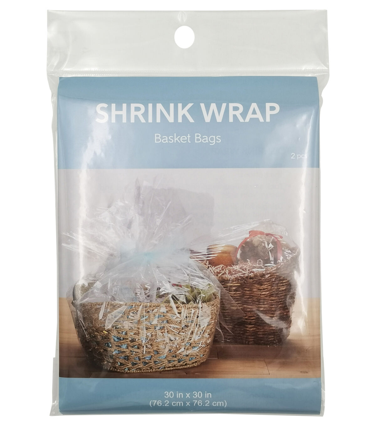 30 x 30 Clear Shrink Wrap Basket Bags 2pk