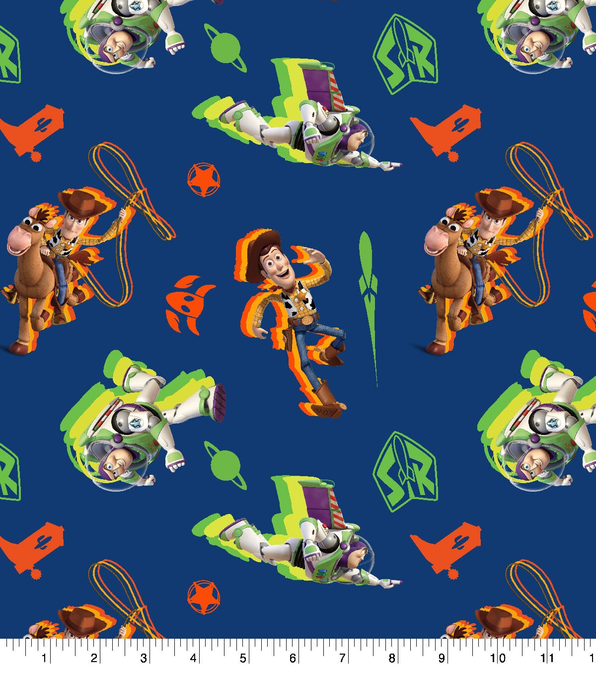 Toy Story Buzz Woody Toss Cotton Fabric