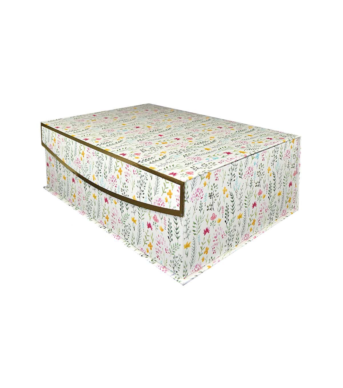 14 x 10 Ditzy Floral White Flip Top Box by Place & Time