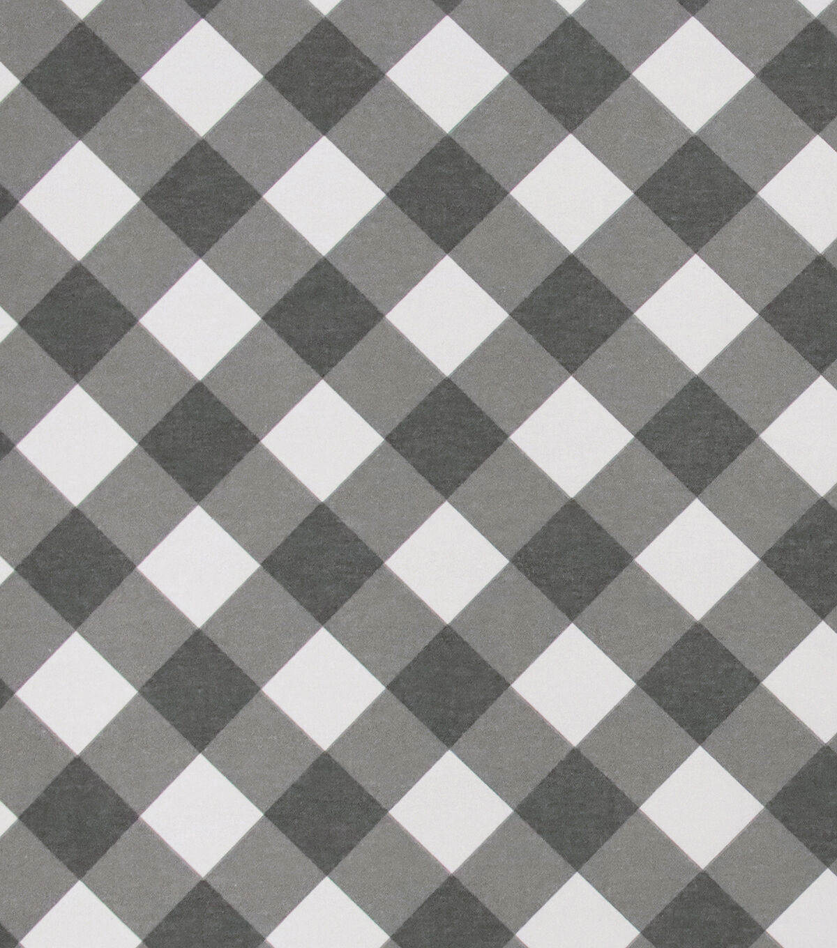 Gray White Bias Check Super Snuggle Flannel Fabric