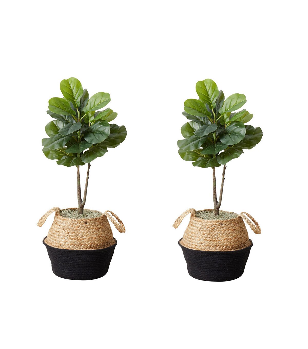 Nearly Natural 3' Fiddle Leaf Tree With Black Planter DIY Kit 2ct